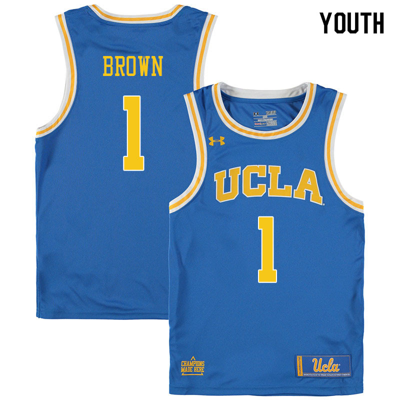 Youth #1 Moses Brown UCLA Bruins College Basketball Jerseys Sale-Blue - Click Image to Close
